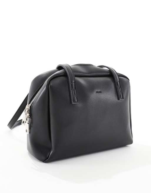 PASQ twin strap small box shoulder bag in black | ASOS