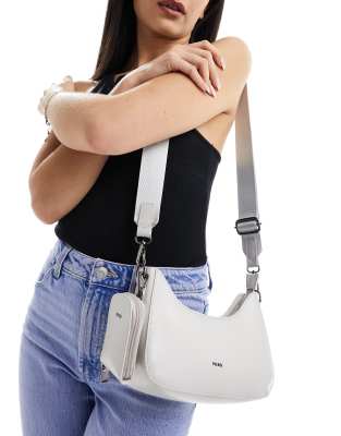  PASQ utility strap crossbody bag in stone