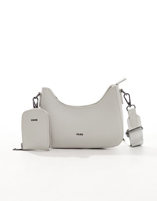 PASQ utility strap crossbody bag in stone, 3 of 4