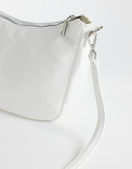 PASQ – Vit, rundad, slouchy axelremsväska, 4 av 4