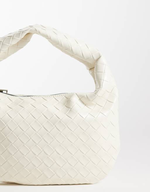 PASQ woven shoulder bag in white, 4 of 4
