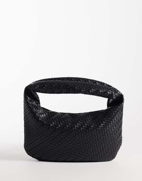 PASQ woven slouch grab bag in black - view 1
