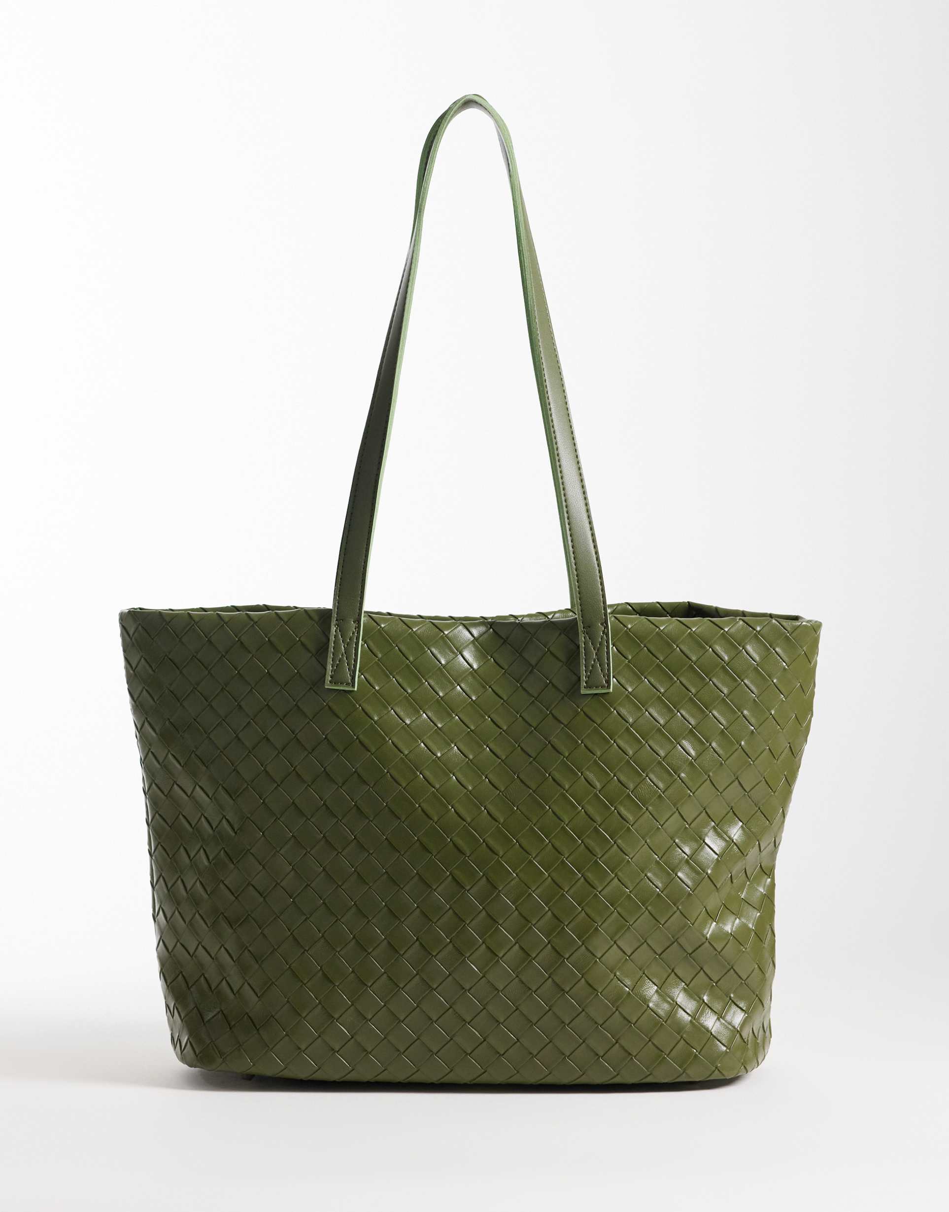 pasq woven tote in olive green