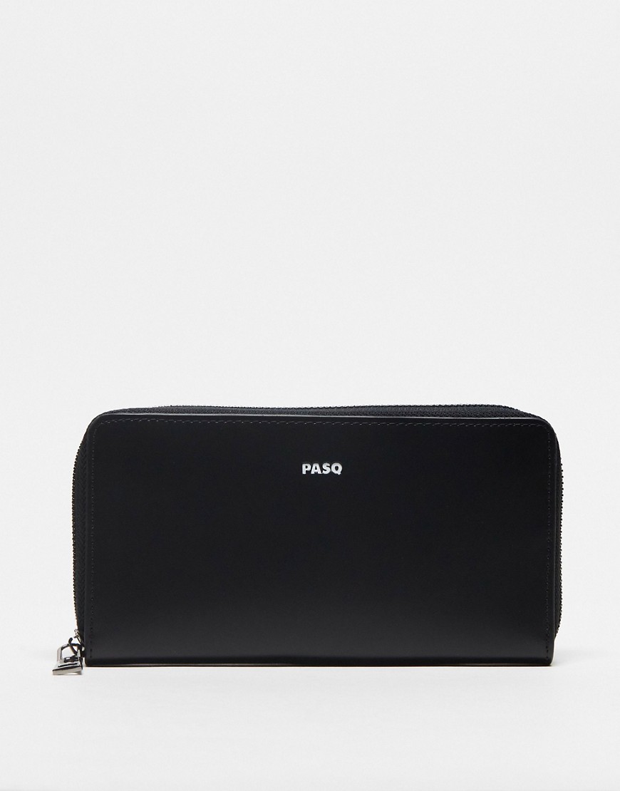 PASQ zip around purse in black