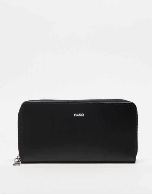 PASQ zip around wallet in black
