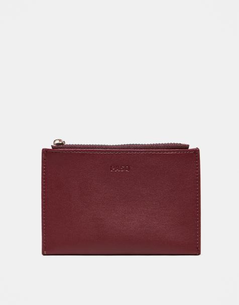 PASQ zip top cardholder in plum - view 1
