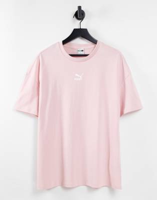 Пастельно-розовая футболка в стиле oversized Puma Classics-Розовый цвет