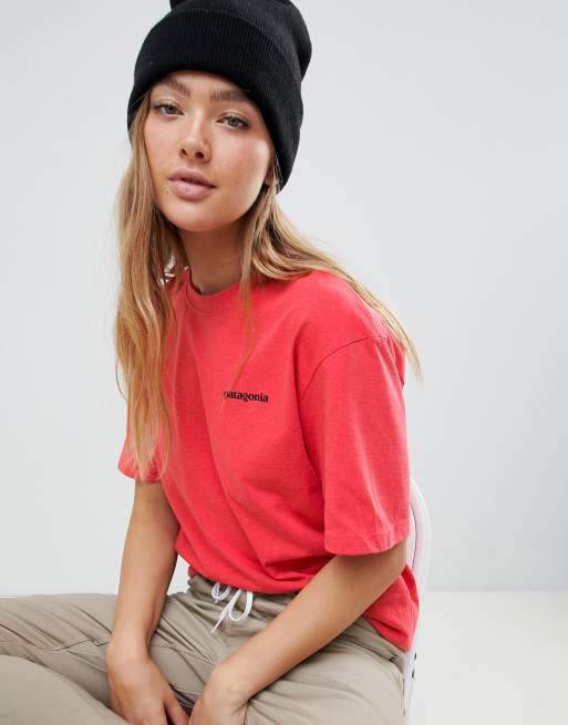 Patagonia Oversized P 6 Logo Responsibili Tee in Red