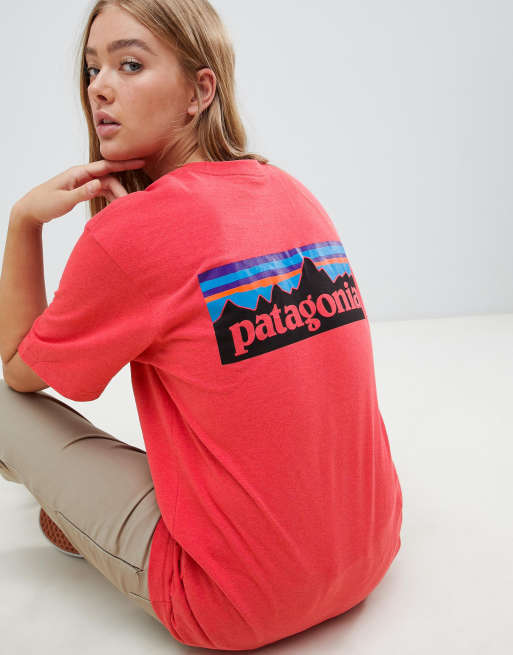 Patagonia P 6 Responsibili Tee Oversize T Shirt mit Logo in Rot ASOS