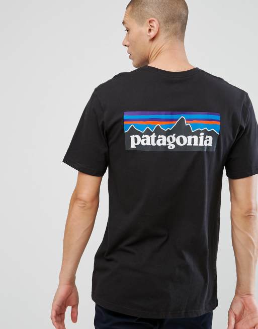 Patagonia T Shirt With P 6 Back Logo Print in Black