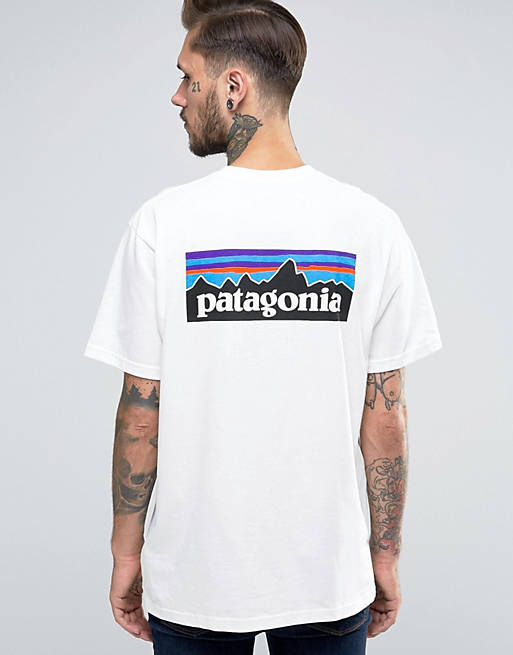 Patagonia T-Shirt With P6 Logo In Regular Fit White