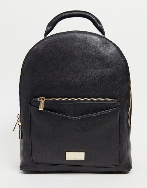 Paul Costelloe backpack with zip front pocket in black