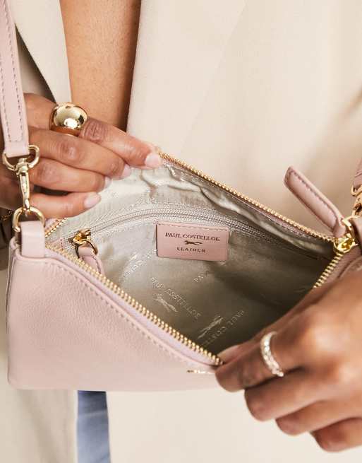 Paul Costelloe - Borsa a tracolla in pelle rosa chiaro, 4 di 4