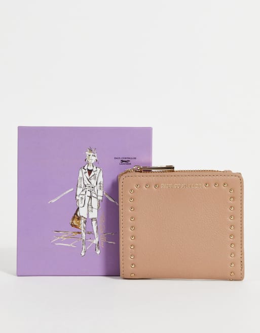 Paul Costelloe - Borsellino in pelle color cuoio con borchie