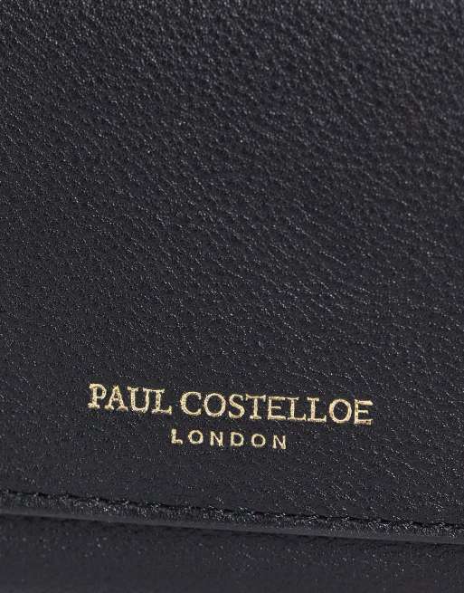Paul Costelloe Borsellino in pelle nera con borchie ASOS