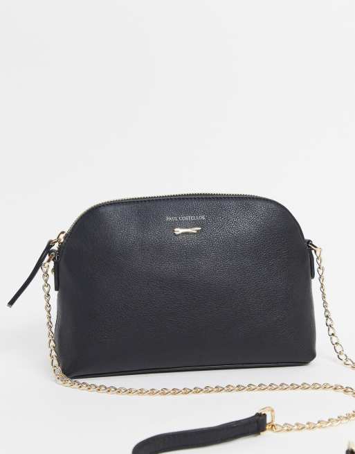 Paul Costelloe cross body bag with chain strap in black