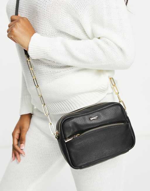 Paul Costelloe cross body bag with zip front in black ASOS