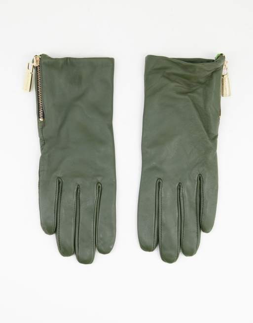 Paul Costelloe - Gants avec fermeture éclair - Vert foncé 