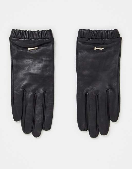 Paul Costelloe - Gants en cuir à volants - Noir