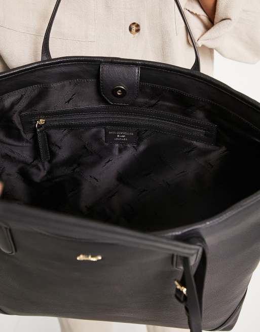 Paul Costelloe leather bag tote in black, 4 of 4