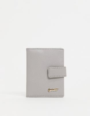 Paul Costelloe leather card holder with flap front in gray - Click1Get2 Cyber Monday