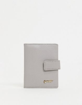 Paul Costelloe leather card holder with flap front in gray - Click1Get2 Deals