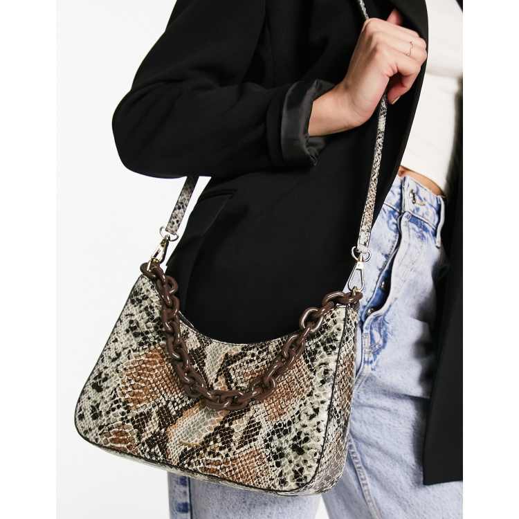  Red Python Snakeskin Shoulder Speedy Women Leather