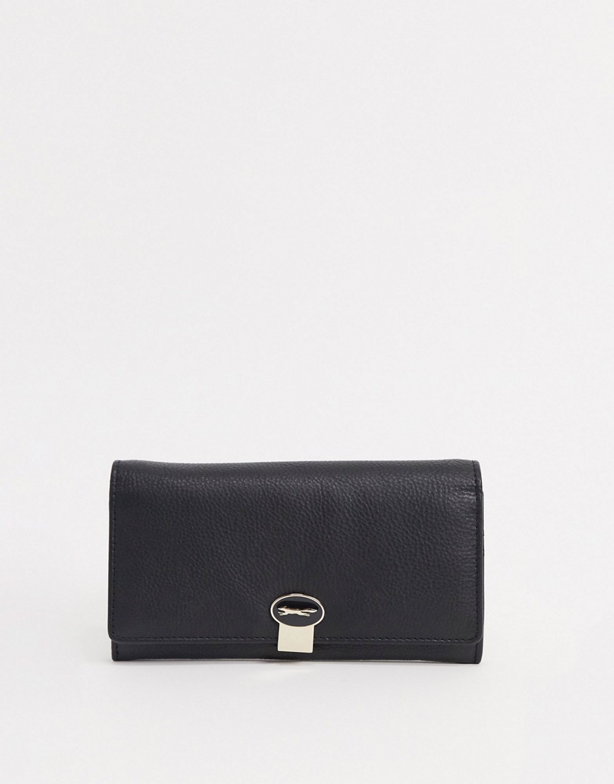 Paul Costelloe leather claire flap over purse in black