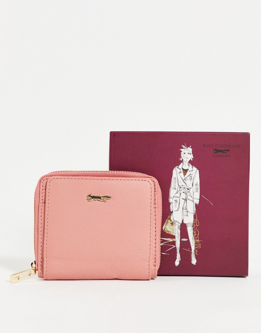 Paul Costelloe leather coin purse in pink