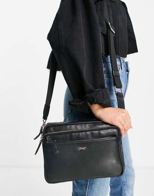 Paul Costelloe leather cross body bag in black