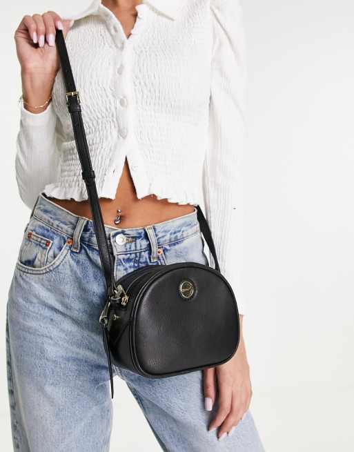 Paul Costelloe leather cross body bag in black ASOS