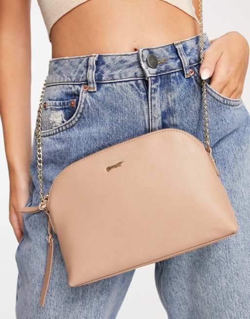 Paul Costelloe leather crossbody chain strap bag in tan ASOS