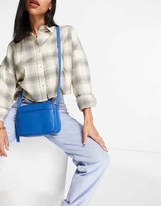 Paul Costelloe leather crossbody bag in blue