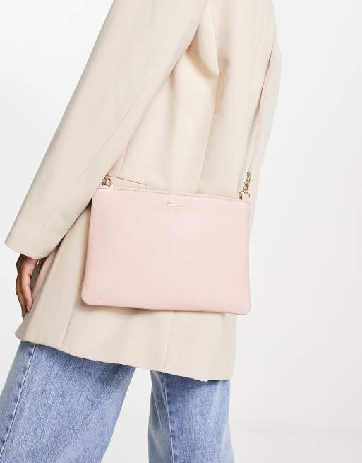 Paul Costelloe leather crossbody bag in light pink, 3 of 4