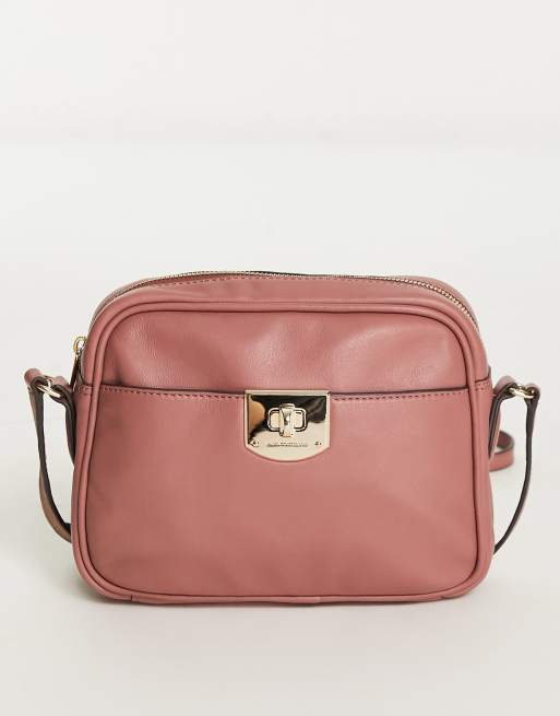 Paul Costelloe leather crossbody bag in light pink