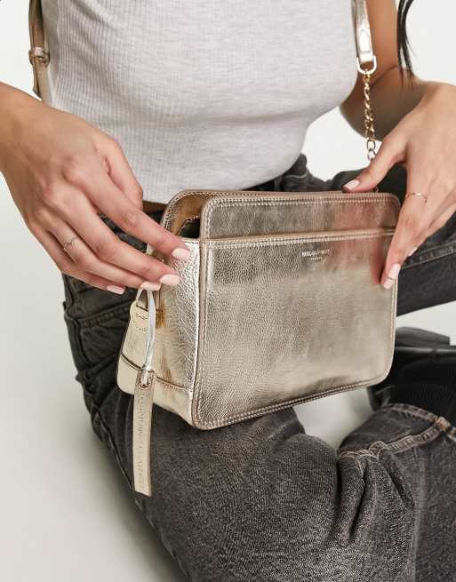 Metallic leather hot sale crossbody bag