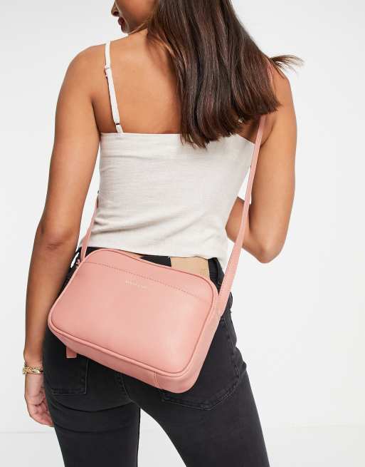 Paul Costelloe leather crossbody bag in pink