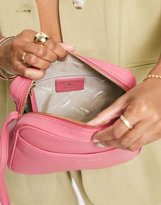 Paul Costelloe leather crossbody bag in pink