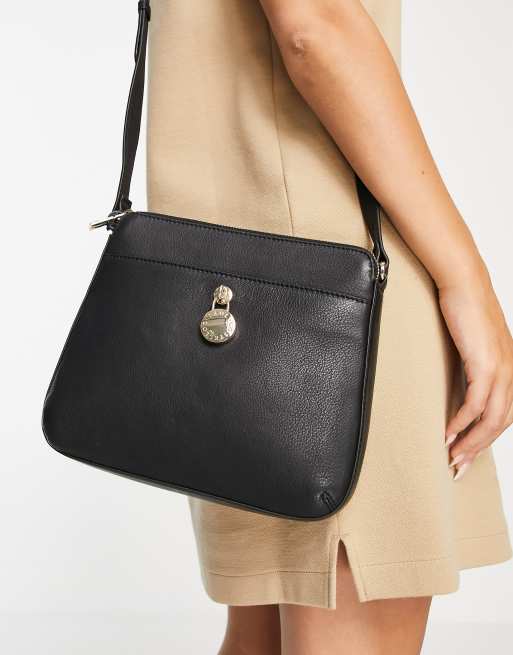 Paul Costelloe Leather Crossbody Pocket Detail Bag In Black Asos 2033