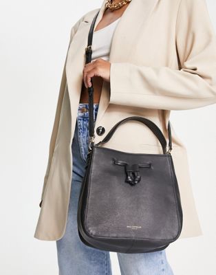 Paul Costelloe leather drawstring grab bag in black - Click1Get2 Coupon