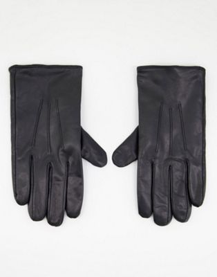 Paul Costelloe leather driving gloves in black