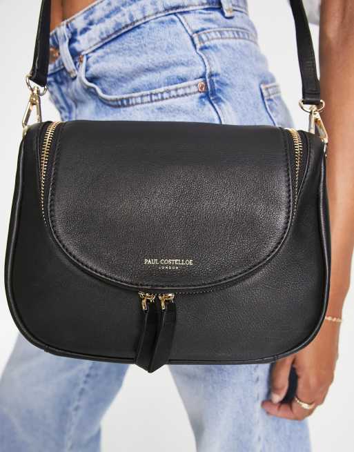 leather crossbody flap bag