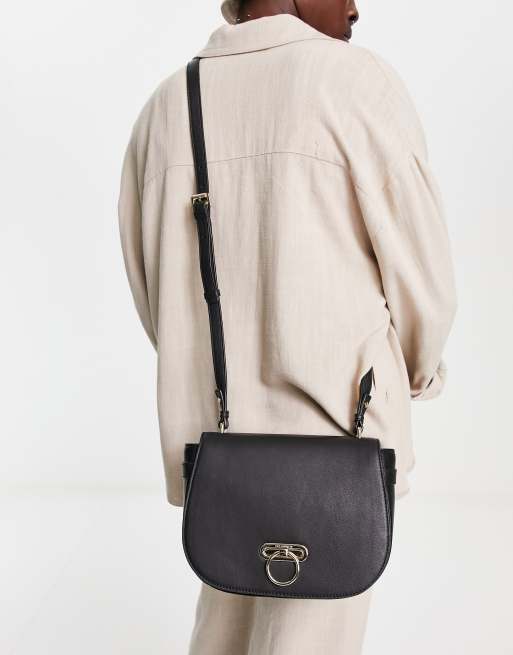 Leather flap sale over shoulder bag