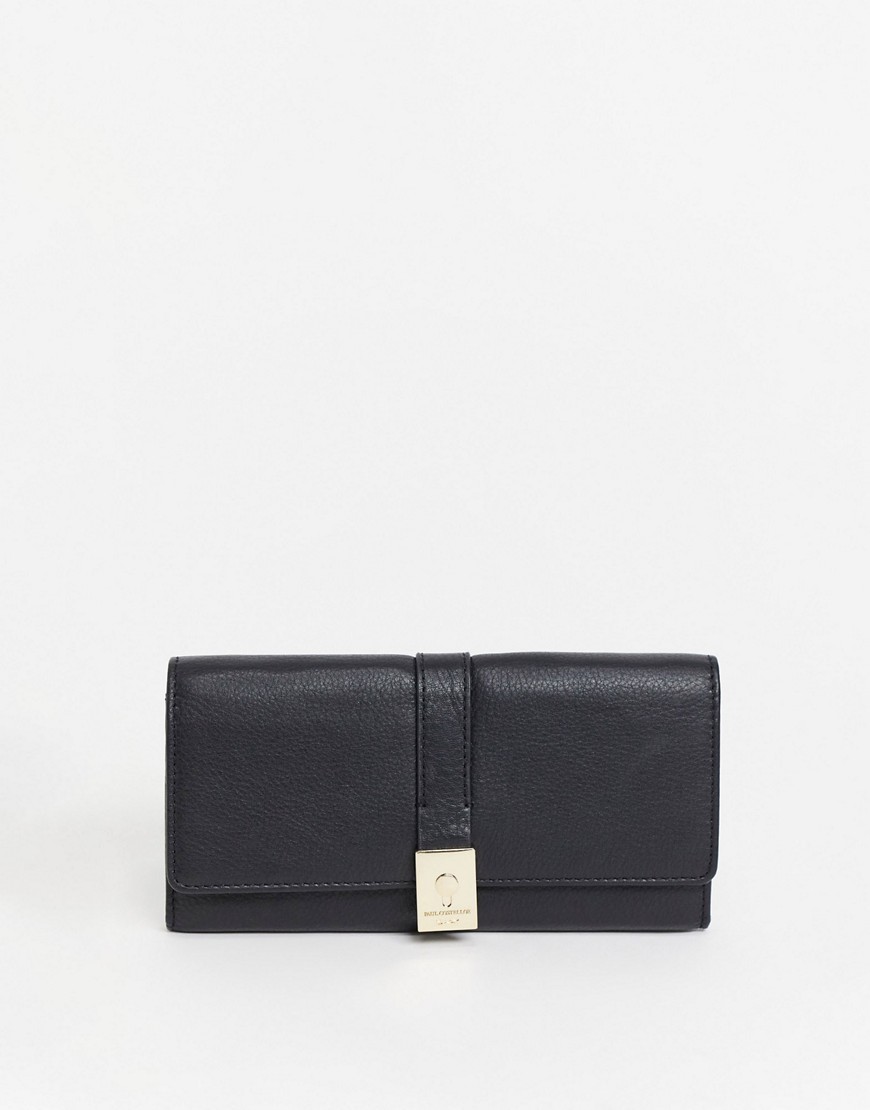 Paul Costelloe leather fold over wallet in black