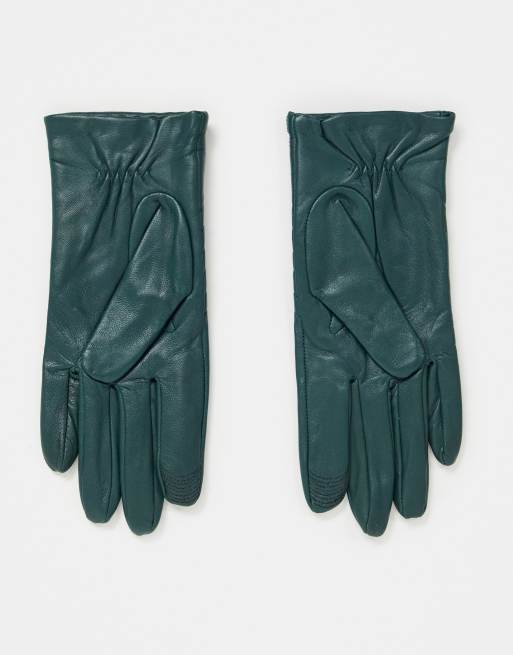 Merola - Ladies Leather Gloves with Rex Rabbit Fur- Dark Gre
