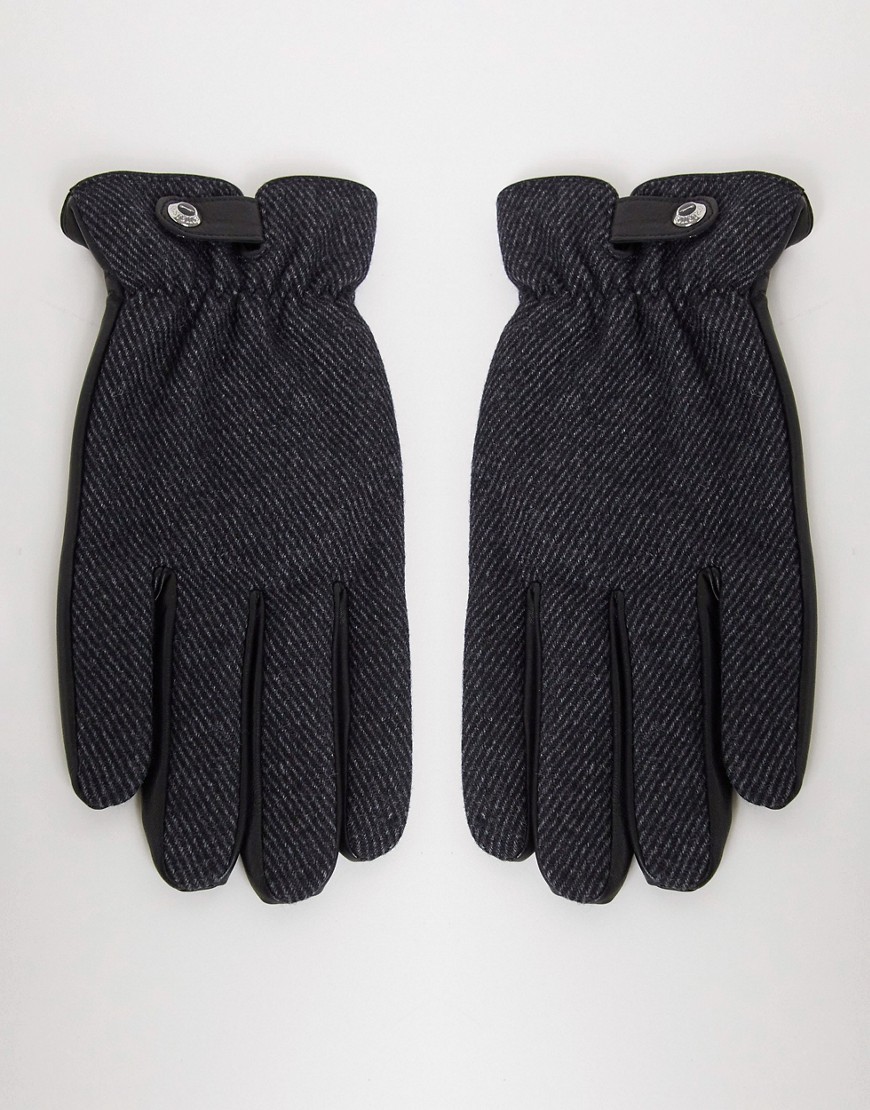 Paul Costelloe leather gloves-Black