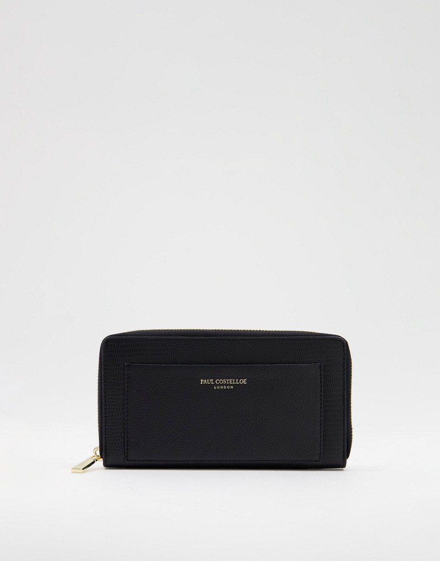 Paul Costelloe leather long wallet in black