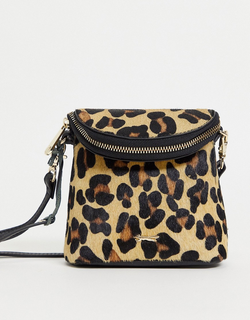 Paul Costelloe Leather Mini Backpack In Leopard And Pony Mix-multi
