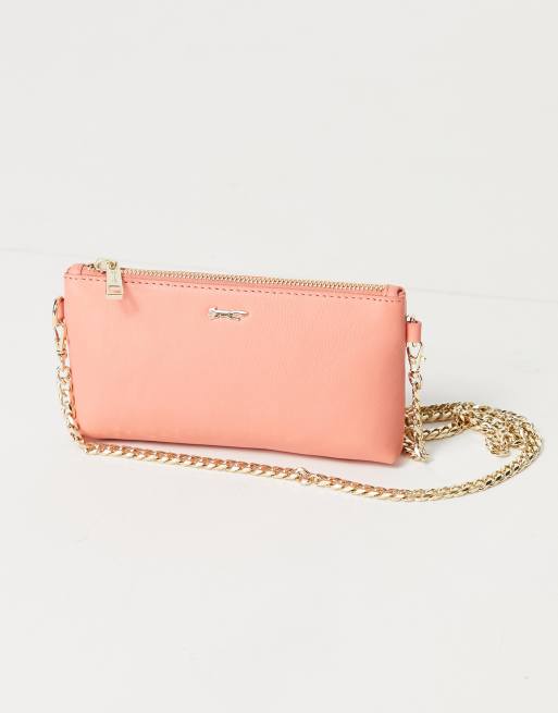 Coral leather online purse