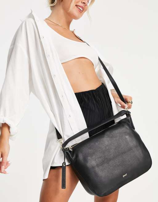 Paul Costelloe leather shoulder bag in black | ASOS